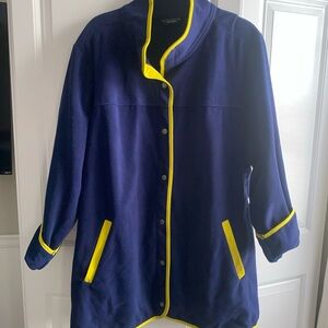 Susan Graver Weekend Plus Size 4X‎ Fleece Jacket Navy Blue
